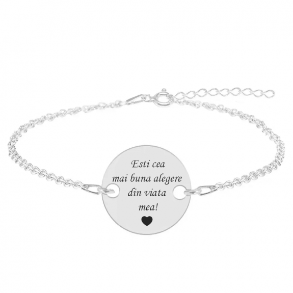 Bratara argint banut 16 mm - personalizata cu text